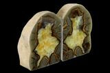 Calcite Filled Septarian Bookends - Utah #149917-3